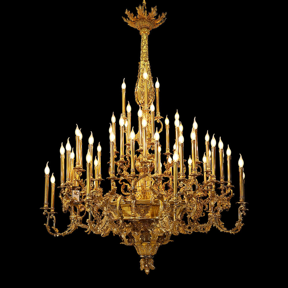 Traditional 69X89 Inch 57 Lights Oversized Baroque Style Antique Copper Chandelier