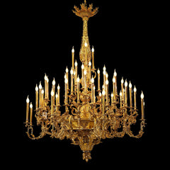 Traditional 69X89 Inch 57 Lights Oversized Baroque Style Antique Copper Chandelier