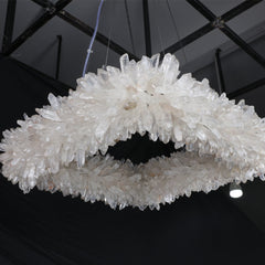 Modern 24'' Square Modern Geode Quartz Crystal Chandelier