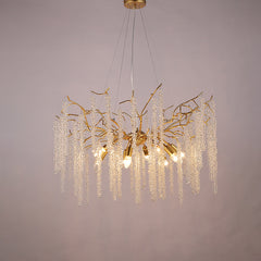 Gold Crystal Tree Branch Chandeliers Lighting 31.5"D