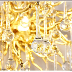 Teardrop Tree Crystal Teardrop Wall Sconce Gold 17"