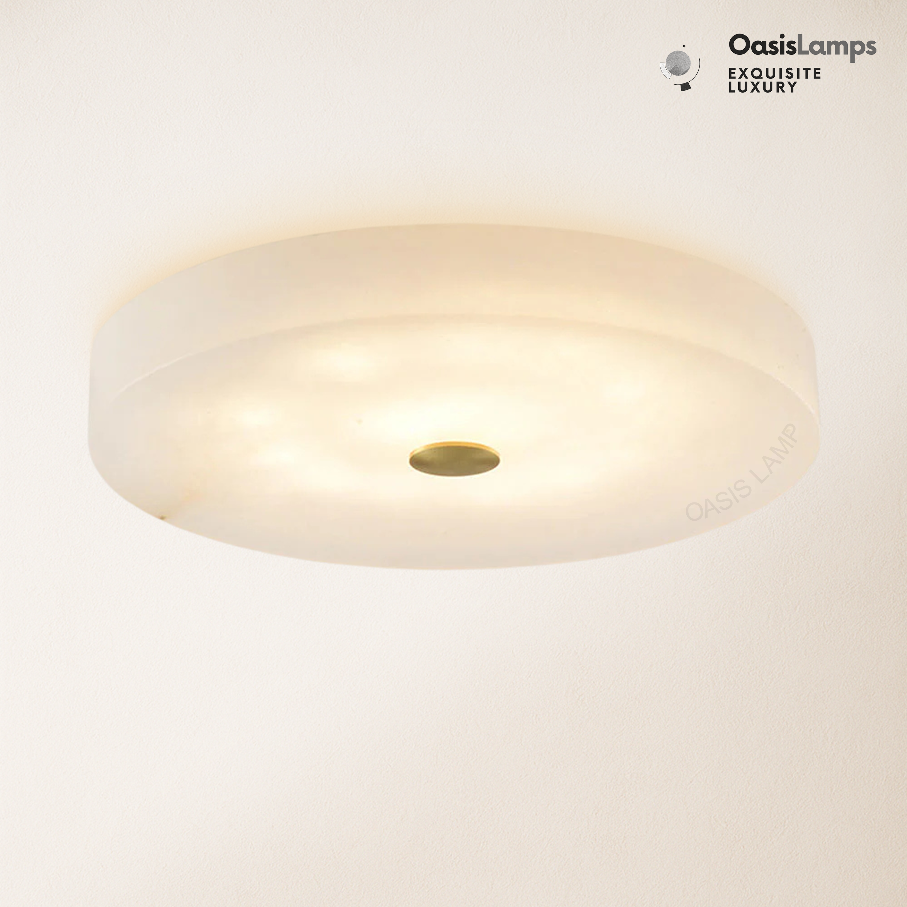 Egwent Alabaster Dish Recessed Circular LED Chandelier Flushmount