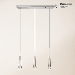 Elara Solitaires Linear Crystal Chandelier 22'' 35''W#color_nickel,size_22"-3 lights