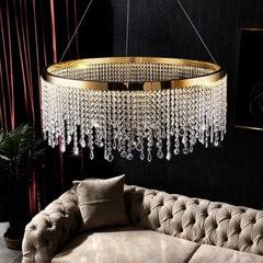 Modern Crystal Tassel Pendant Ring Crystal Chandelier