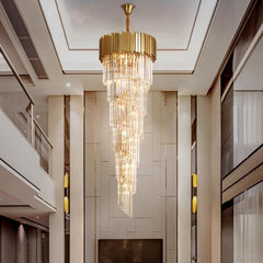 Natasha Golden Modern Large Crystal Chandelier Golden