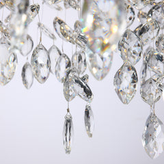 Flavia Oval Gold Clear Crystal Branch Chandelier For Living Room