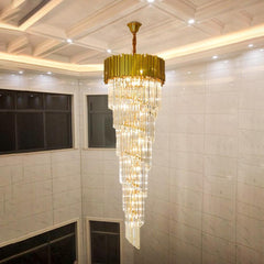Natasha Golden Modern Large Crystal Chandelier Golden