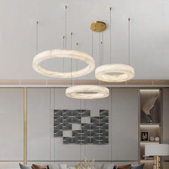 Theseus Alabaster Round Chandelier 19'' 27'' 36'' 60''D