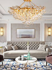 Simsia Anita Teardrop Branch brass chandelier