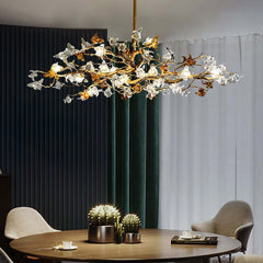 Flora Aosta Brass Glass Flower Chandelier 23.6" 31.5" 39"