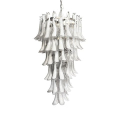 Beautiful Murano Transparent Petals Spiral Chandelier 25"