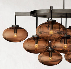 CABRETTE AMBER GLASS LINEAR CHANDELIER 72"