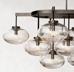 CABRETTE CLEAR GLASS LINEAR CHANDELIER 72"