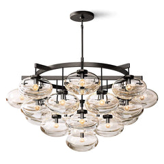 CABRETTE CLEAR GLASS ROUND CHANDELIER 48"