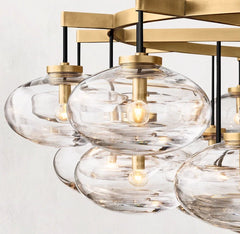 CABRETTE CLEAR GLASS ROUND CHANDELIER 60"