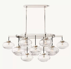 Cabrette Clear Glass Linear Chandelier 54"