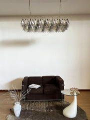 Elegant Multicolored Murano Poliedri Glass Chandelier 49"