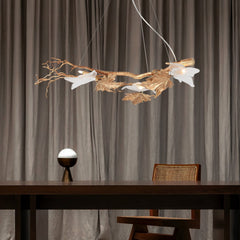 Flora Leaf Branch Brass Chandelier