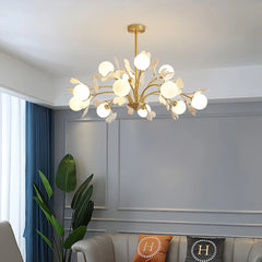 Twilight Branches Ceramic Gingko Chandelier
