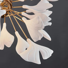 Twilight Branches Ceramic Ginkgo Rings Branch Chandelier