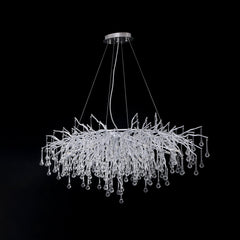 Tree Crystal Chandelier,Silver 45"
