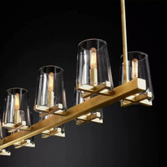 Kuseay Glass Linear Chandelier 49"