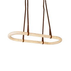 Leather Circle Alabaster Chandelier