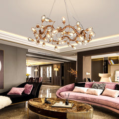 Lotus Bud Brass Chandeliers