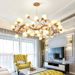 Lotus Bud Brass Chandeliers