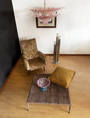 Murano Palmette Pink Chandelier 34"