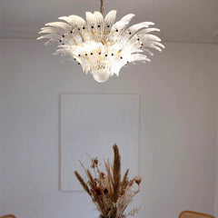 Murano Palmette Transparent Chandelier 34"