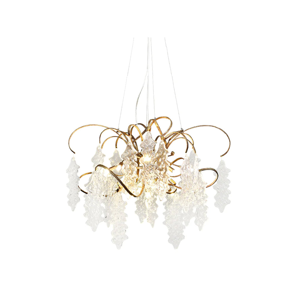 Kyle Luxury Niagara Round Glass Chandelier 23.6" 35.5"D