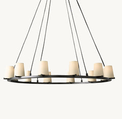 PAUILLAC FABRIC SHADE ROUND CHANDELIER 48"