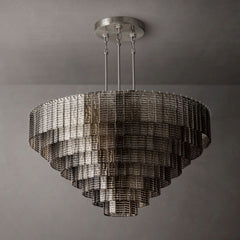 Sirens Amber Glass Round Chandelier 52"