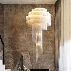 Teresa Cadena Metal Chain Tassel Entryway Chandelier