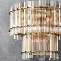 San Marco Handmade Glass 2-Tier Round Chandelier 22"