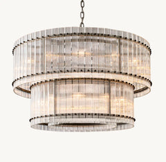 San Marco Handmade Glass 2-Tier Round Chandelier 48"