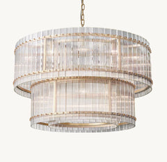 San Marco Handmade Glass 2-Tier Round Chandelier 48"