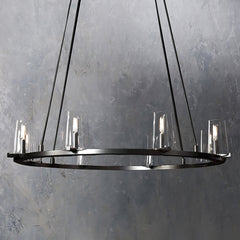Raya Clear Crystal Glass Round Chandelier D36"