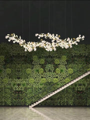 Twilight Branches Ceramic Petal Chandelier Gold Length 31" 39" 59" 78"
