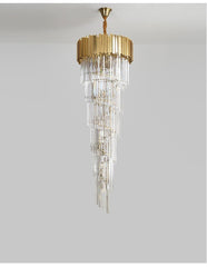 Natasha Golden Modern Large Crystal Chandelier Golden