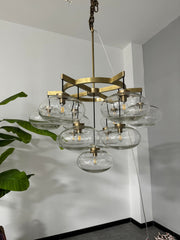 Cabrete Clear Glass Round Chandelier 36"