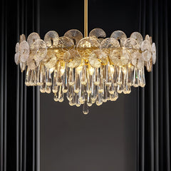 Modern Luxury Gold Glass Chandelier