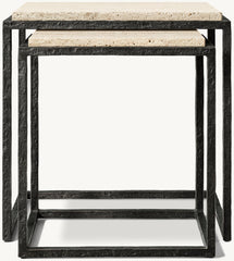 Salvador Stone Rectangular Nesting Side Tables