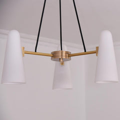 Gloria White Ceramics Round Chandelier 3 Lights