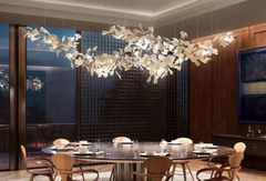 Twilight Branches Ceramic Ginkgo Tree Petal Chandelier 4 Size#size_78.8" L