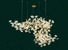 Twilight Branches Ceramic Ginkgo Tree Petal Chandelier 4 Size#size_60" L