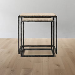 Salvador Stone Rectangular Nesting Side Tables