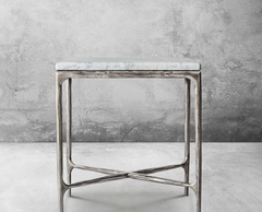 Thaddeus Marble Square Side Table 18" - BRASS