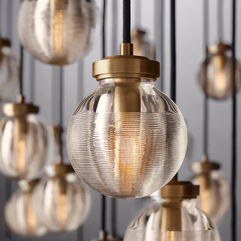 Pearl Ball Long Chandelier 72"